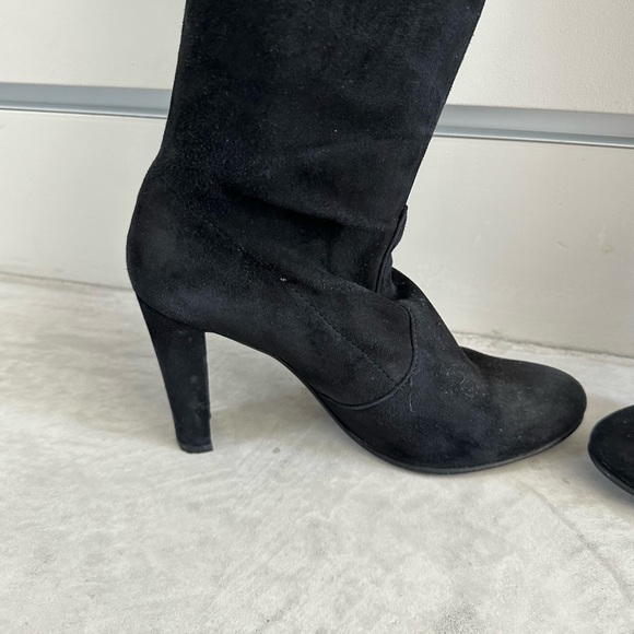 Stuart Weitzman Highland Over the Knee Boot in Black Suede - Picture 3 of 11